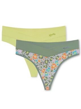 Kindly Yours Women's So Comfy Crossover Waist Thong Panties, 2-Pack